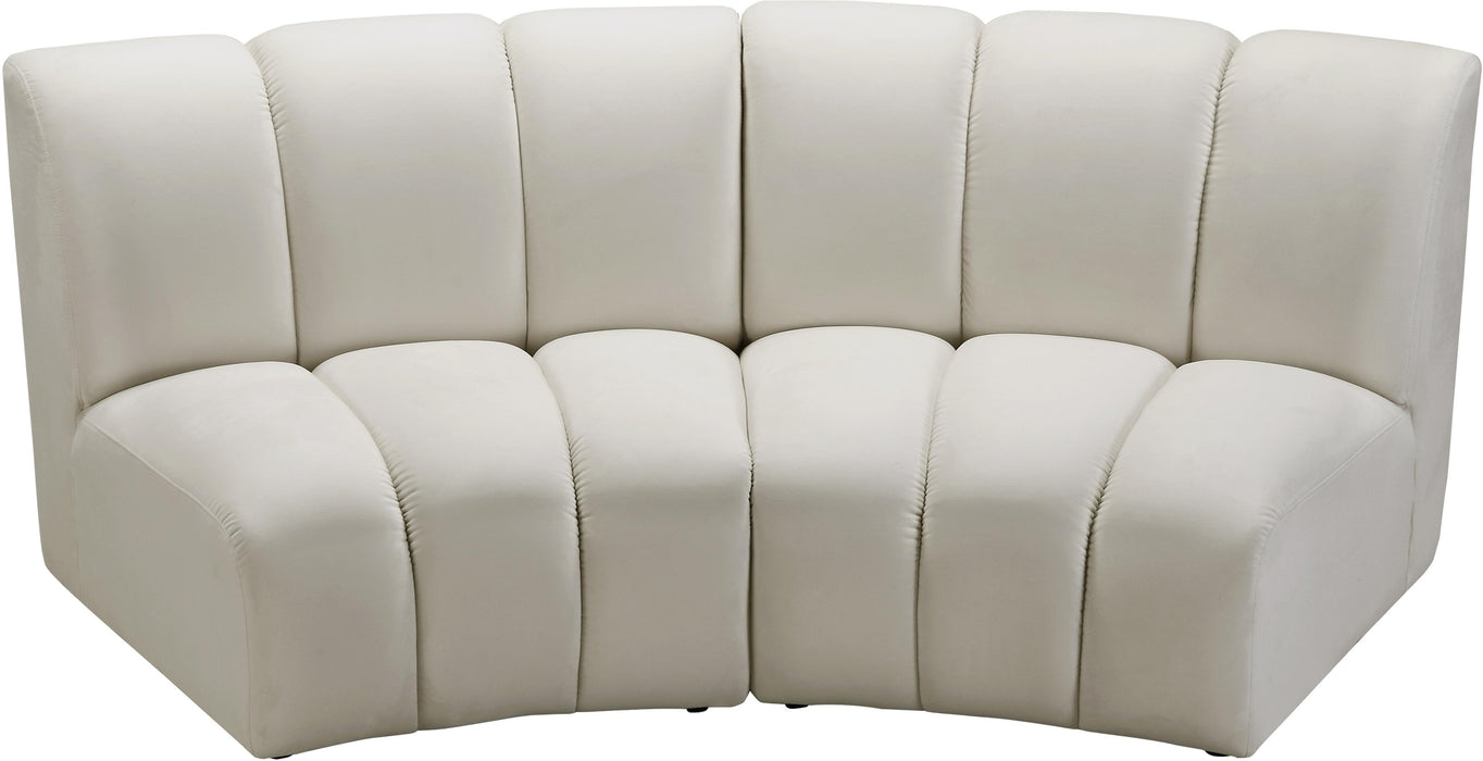 Infinity Cream Velvet 2pc. Modular Sectional