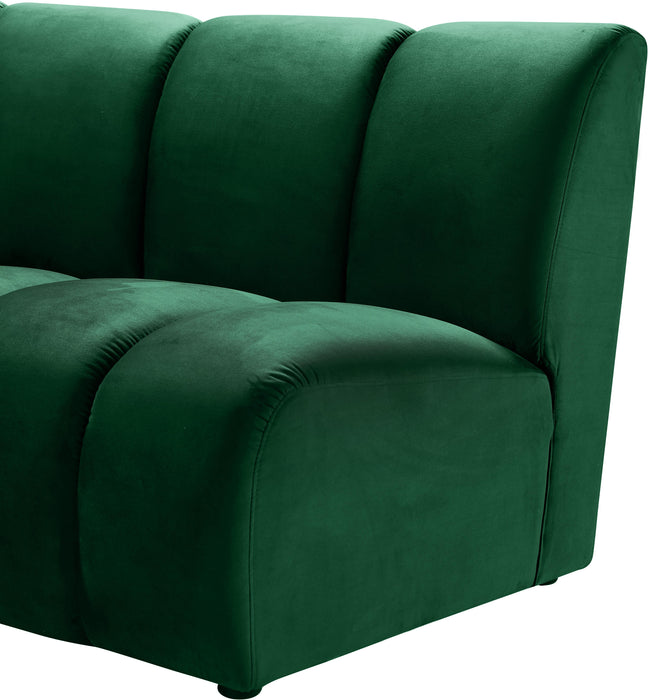 Infinity Green Velvet 3pc. Modular Sectional