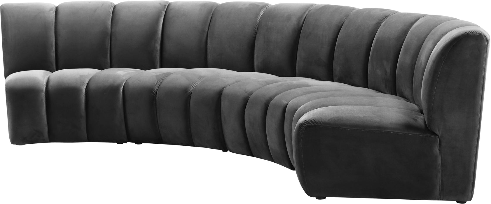 Infinity Grey Velvet 4pc. Modular Sectional