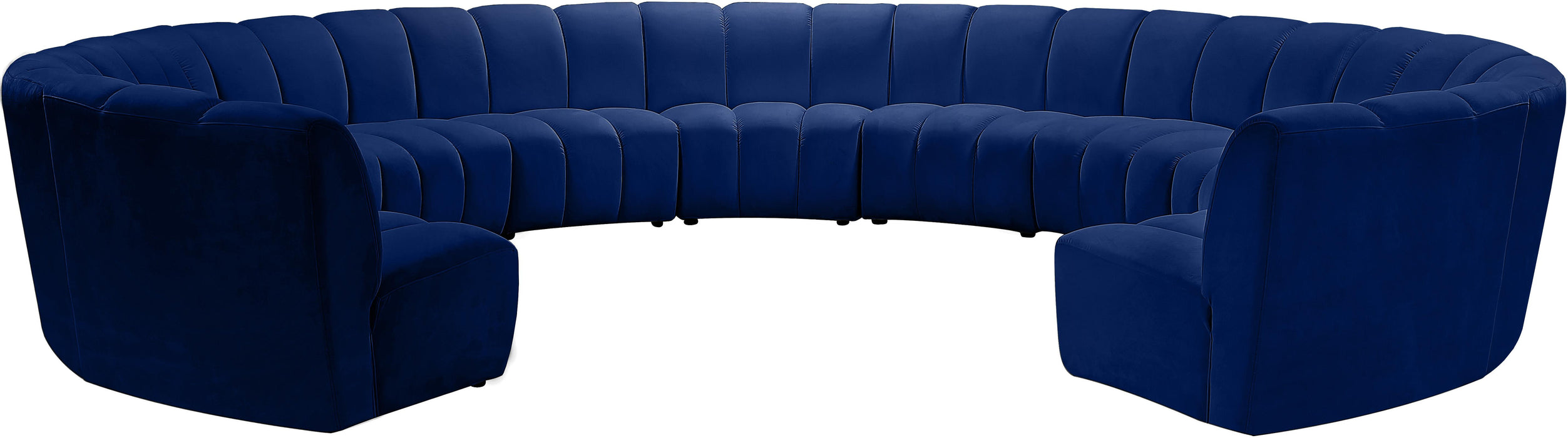 Infinity Navy Velvet 11pc. Modular Sectional