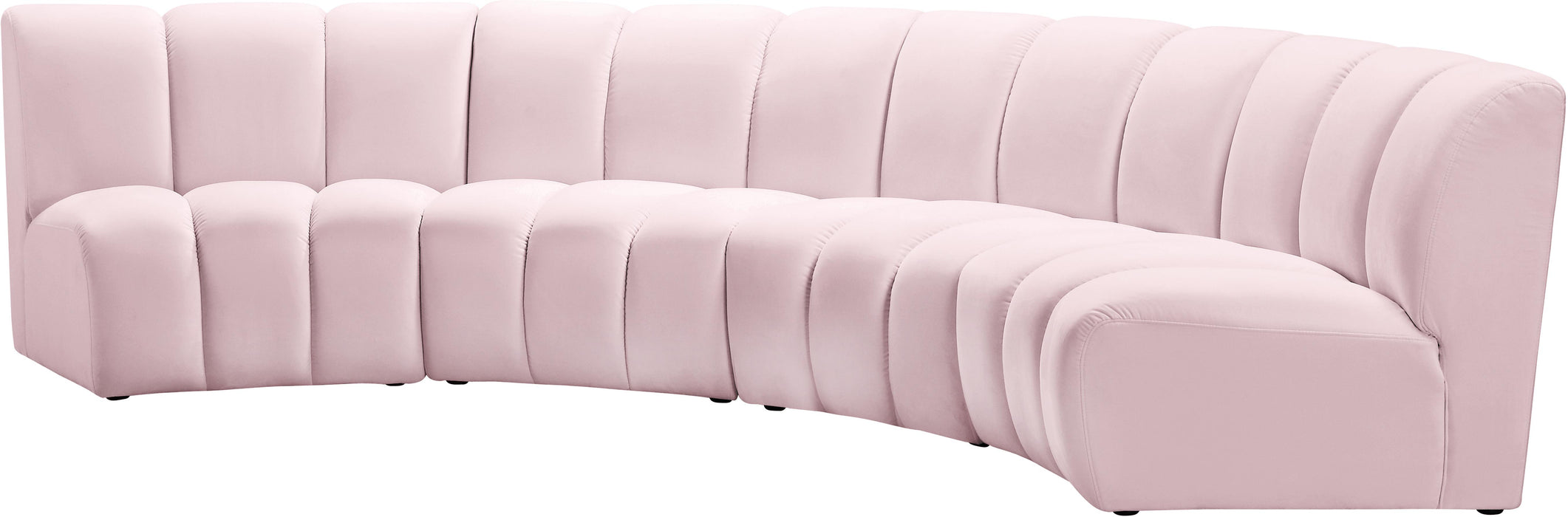 Infinity Pink Velvet 4pc. Modular Sectional