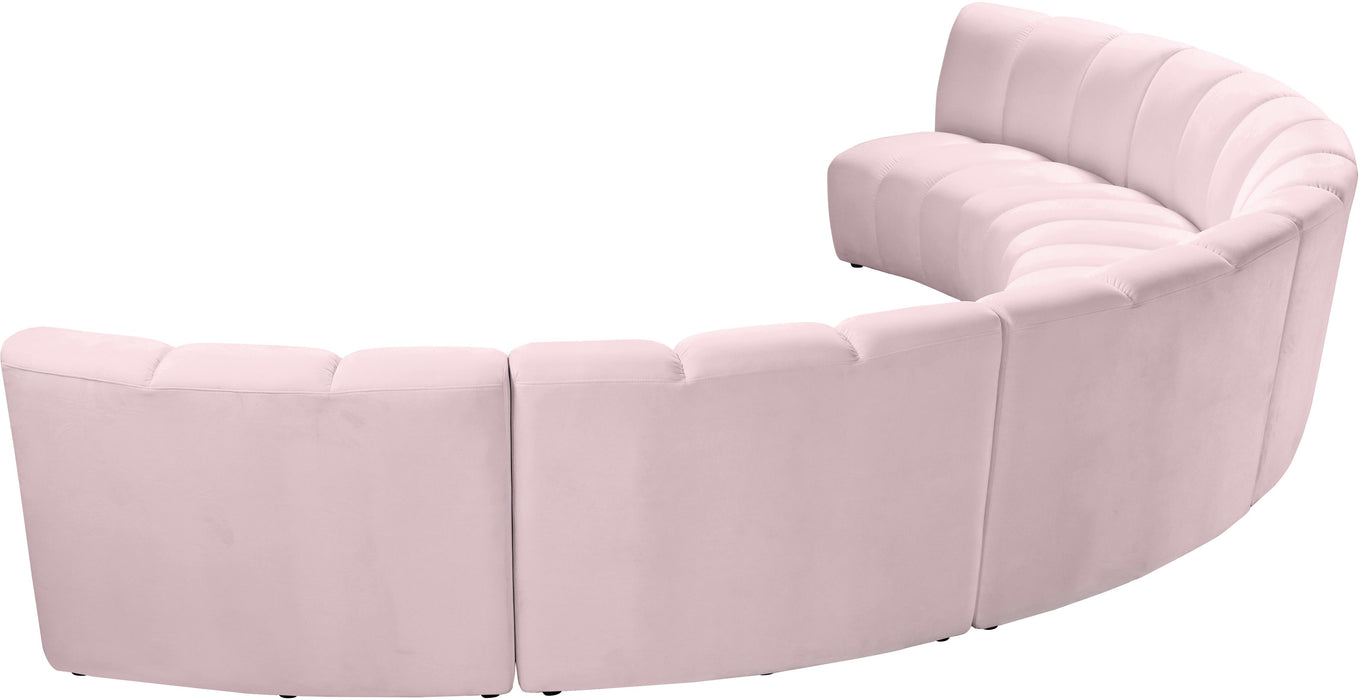 Infinity Pink Velvet 6pc. Modular Sectional