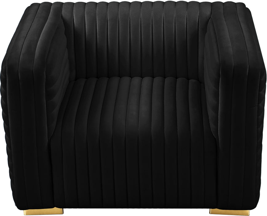 Ravish Black Velvet Chair