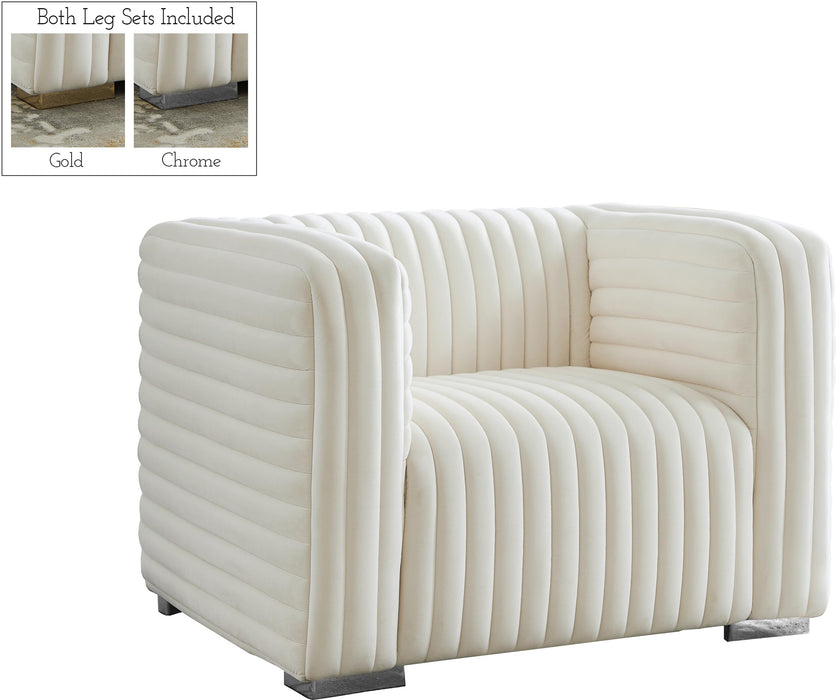 Ravish Cream Velvet Chair