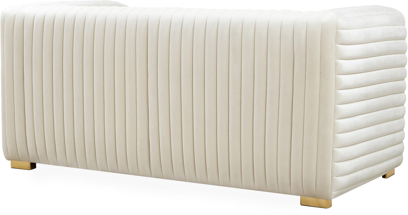 Ravish Cream Velvet Loveseat