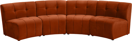 Limitless Cognac Velvet 4pc. Modular Sectional image