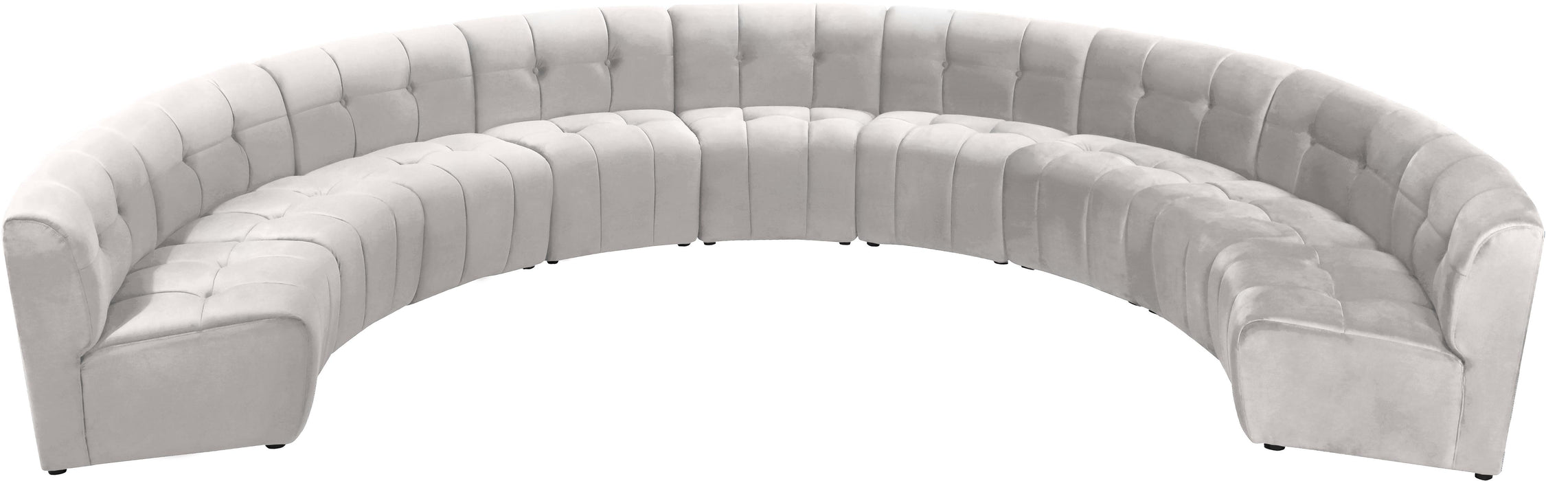 Limitless Cream Velvet 9pc. Modular Sectional