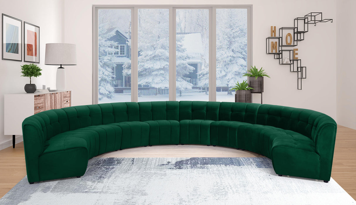 Limitless Green Velvet 10pc. Modular Sectional