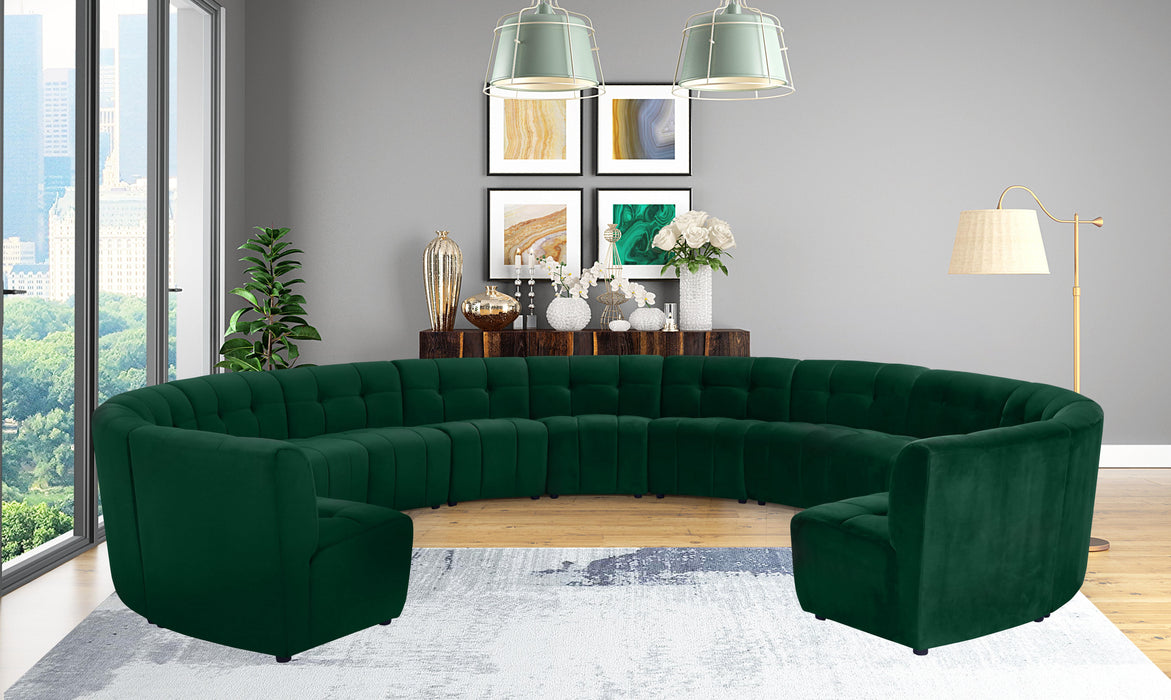 Limitless Green Velvet 13pc. Modular Sectional