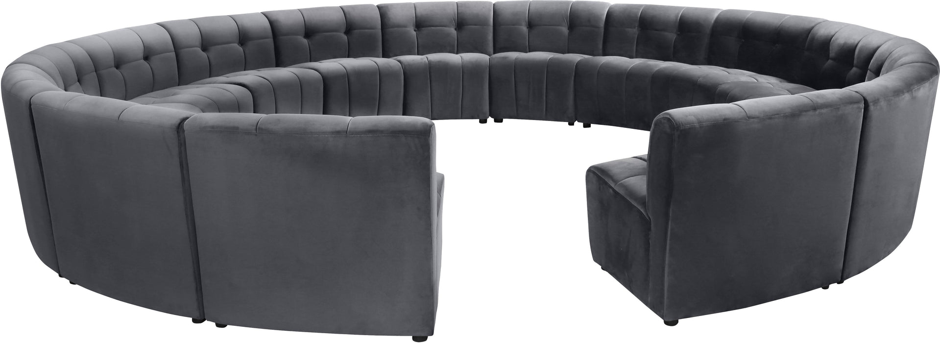 Limitless Grey Velvet 15pc. Modular Sectional