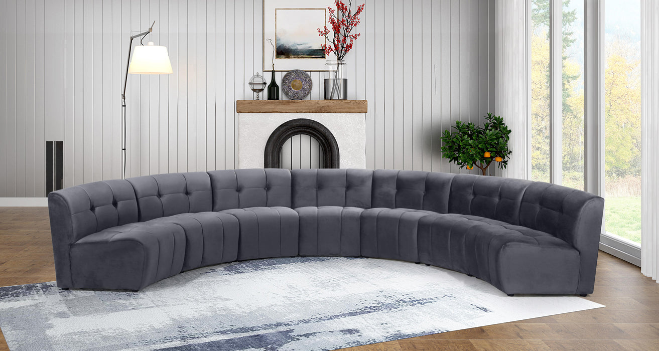 Limitless Grey Velvet 7pc. Modular Sectional