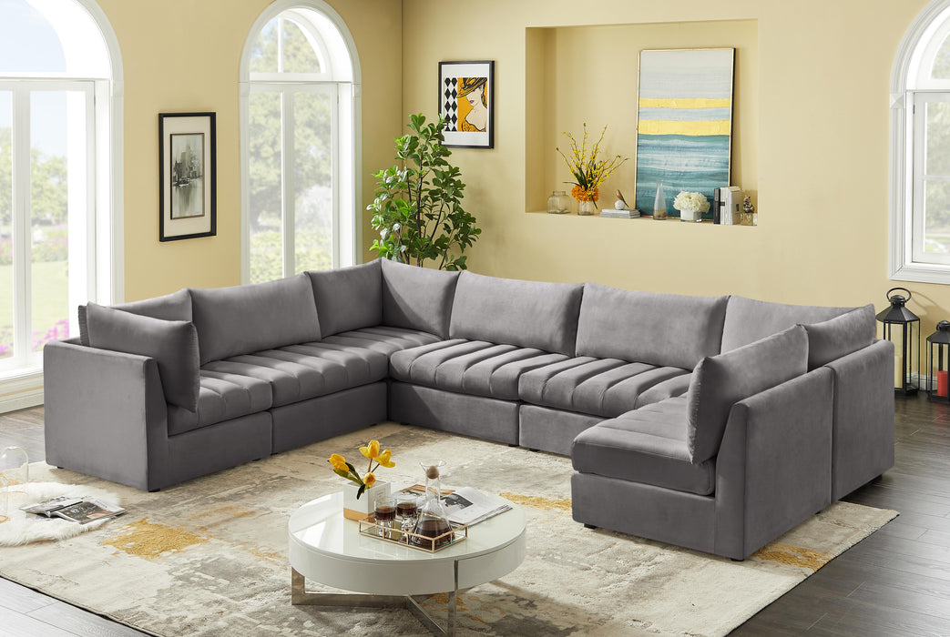 Jacob Grey Velvet Modular Sectional