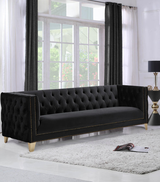 Michelle Black Velvet Sofa