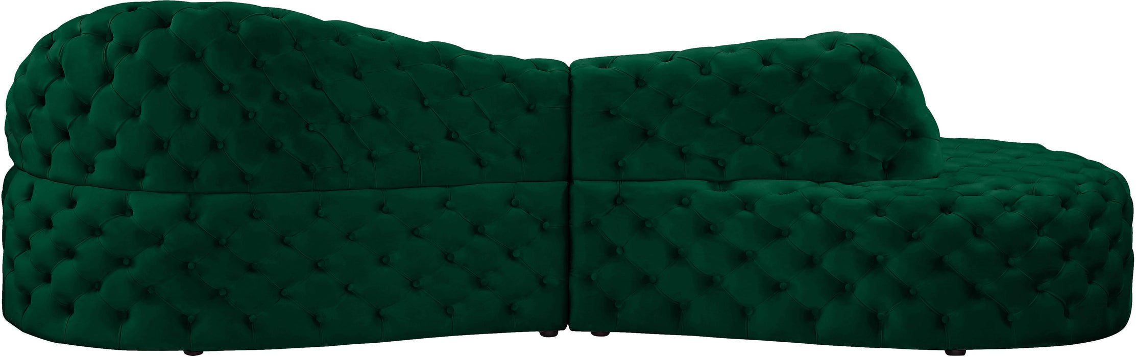 Royal Green Velvet 2pc. Sectional