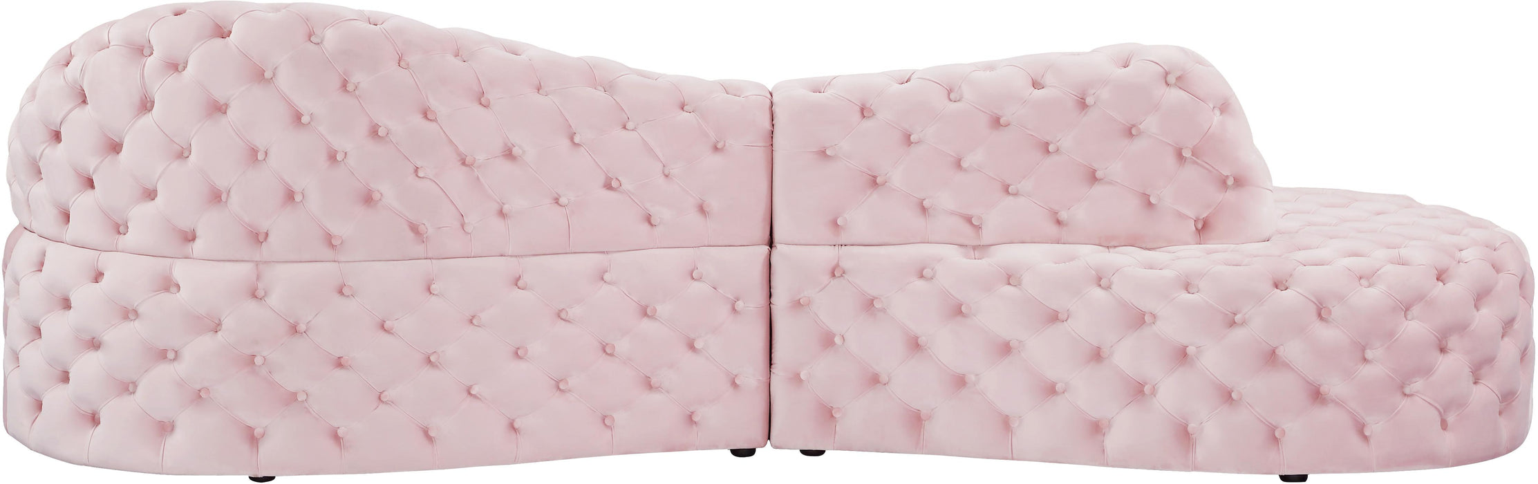 Royal Pink Velvet 2pc. Sectional