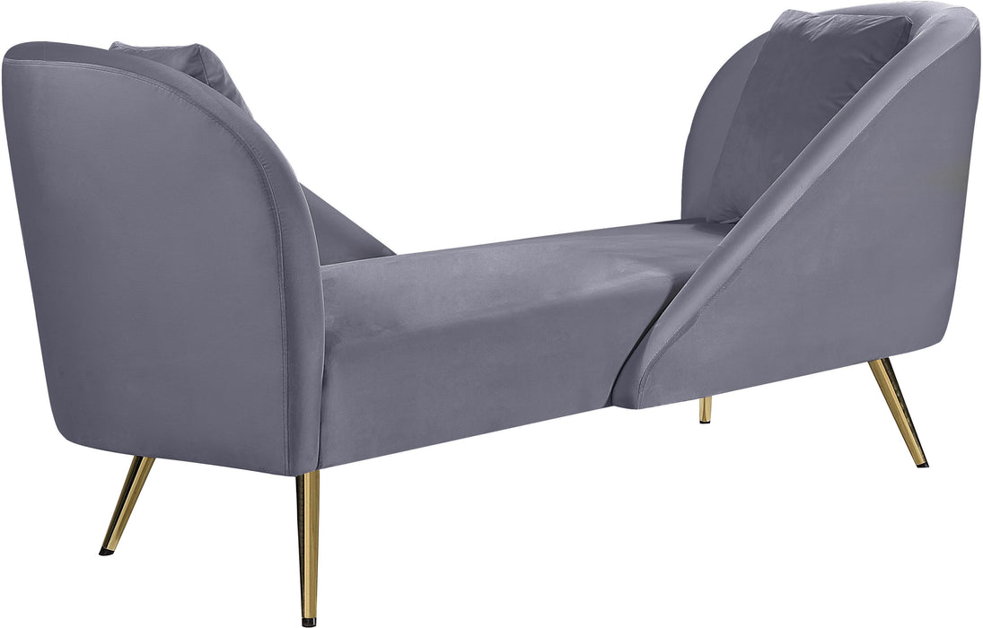 Nolan Grey Velvet Chaise