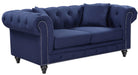 Chesterfield Navy Linen Loveseat image