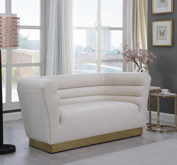 Bellini Cream Velvet Loveseat