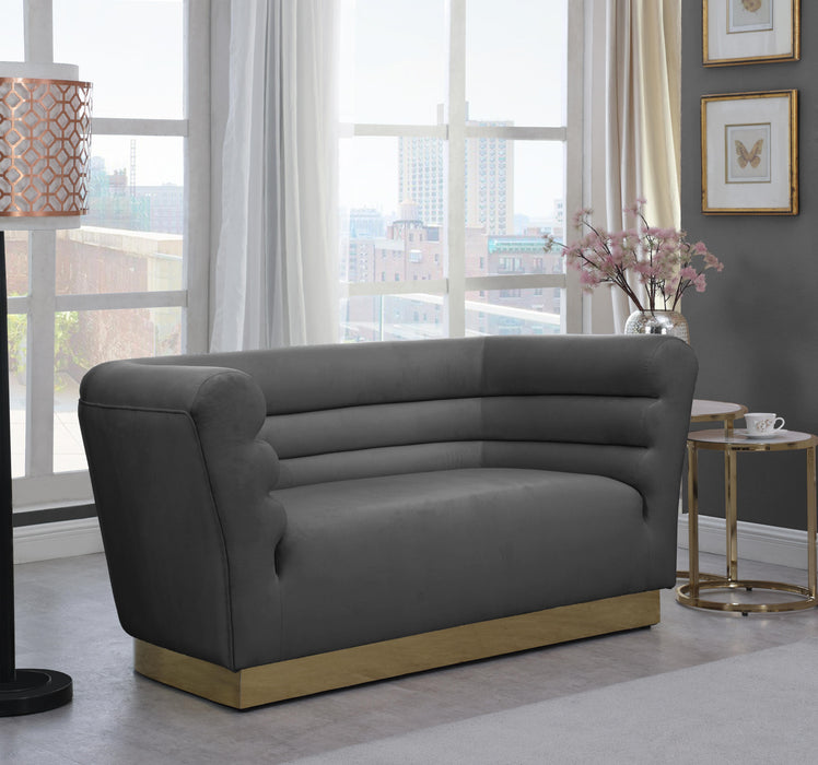 Bellini Grey Velvet Loveseat