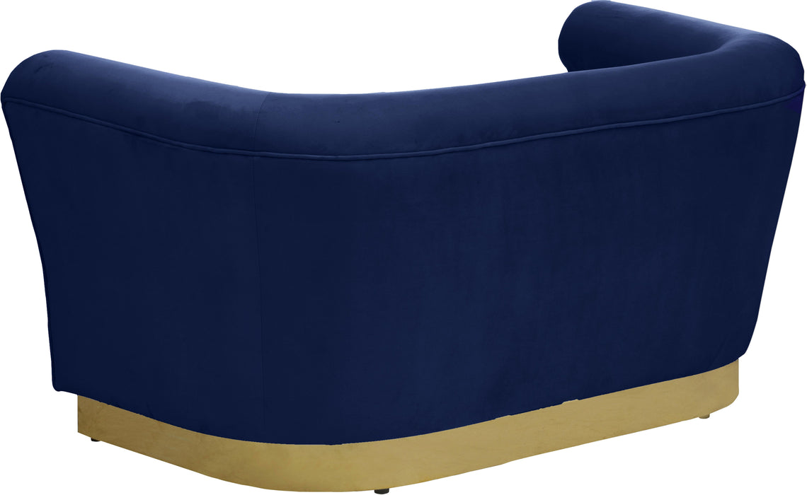 Bellini Navy Velvet Loveseat