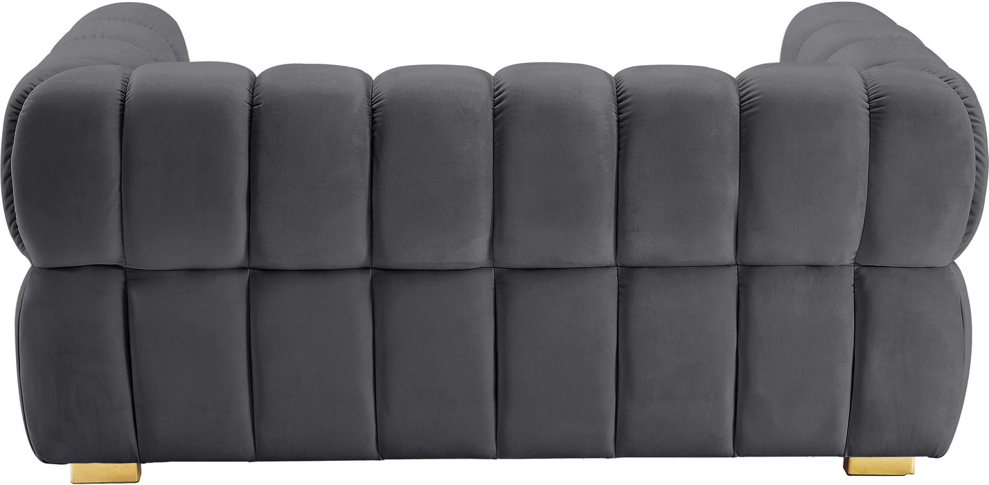 Gwen Grey Velvet Loveseat