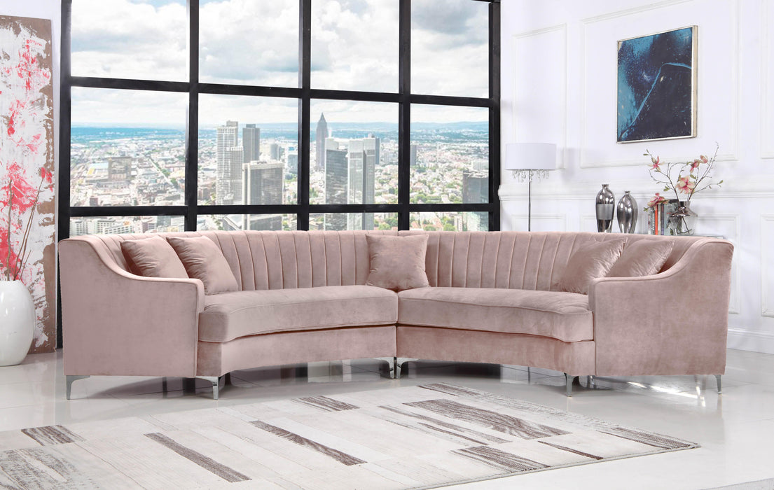 Jackson Pink Velvet 2pc. Sectional