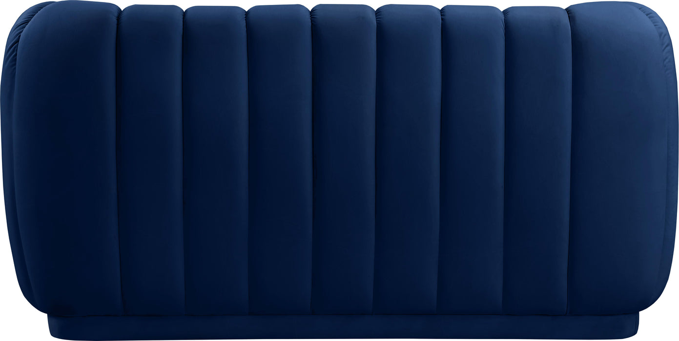 Dixie Navy Velvet Loveseat