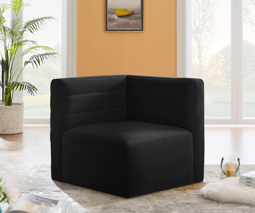 Quincy Black Velvet Modular Corner Chair