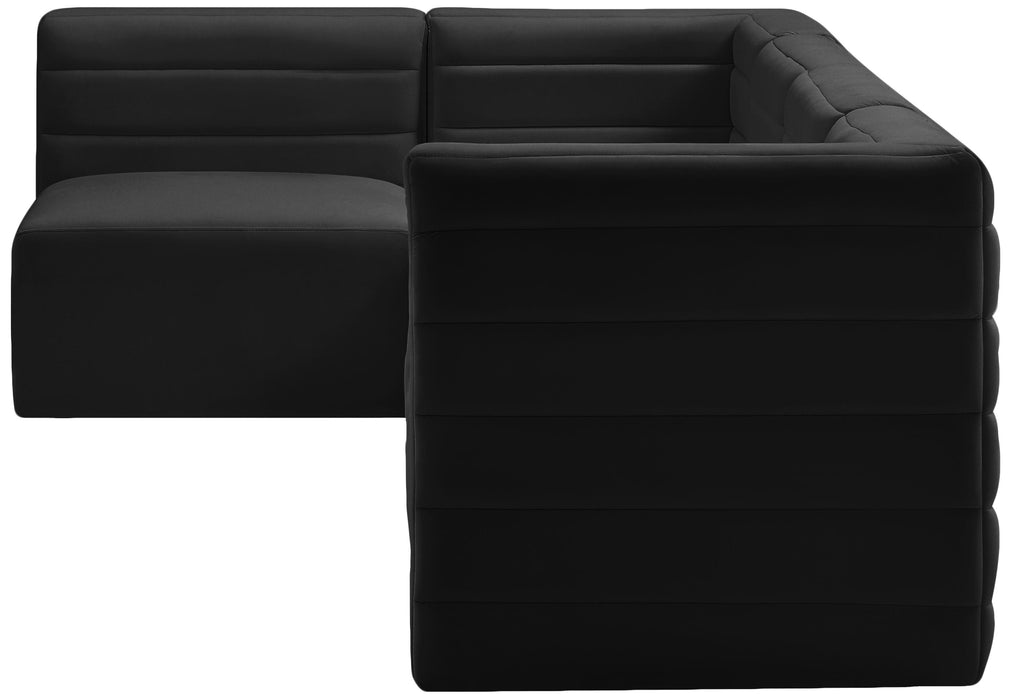 Quincy Black Velvet Modular Sectional