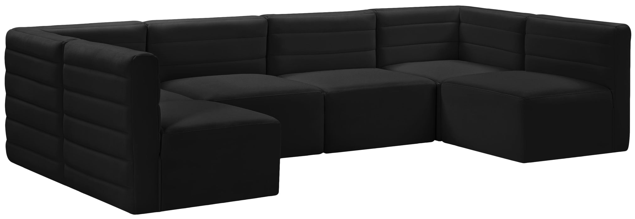 Quincy Black Velvet Modular Sectional