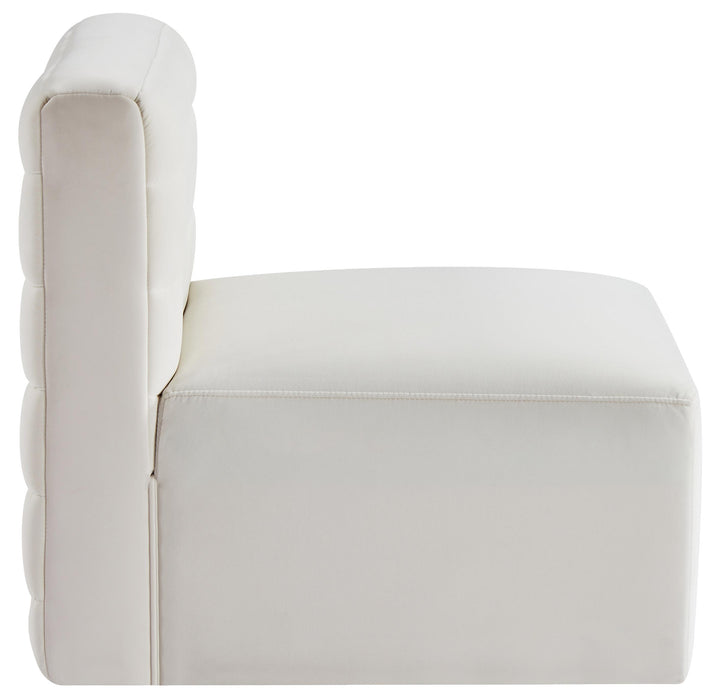 Quincy Cream Velvet Modular Armless Chair