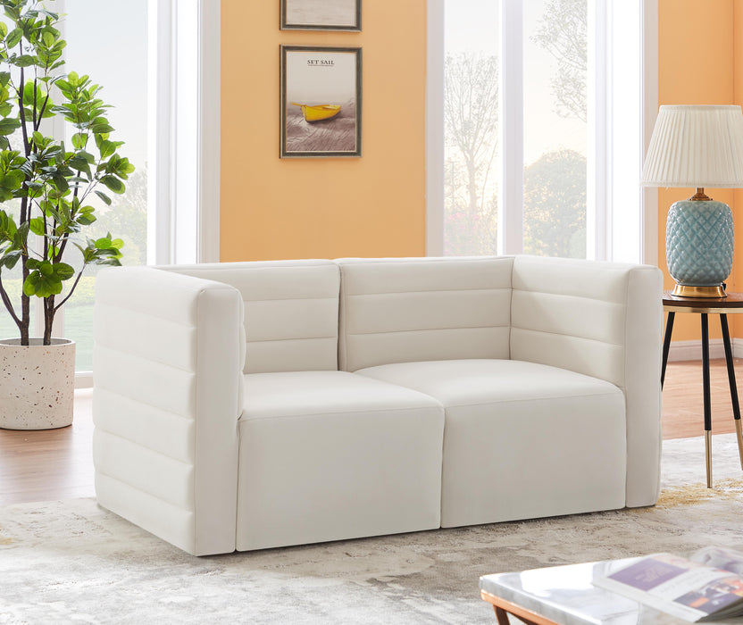 Quincy Cream Velvet Modular Sofa