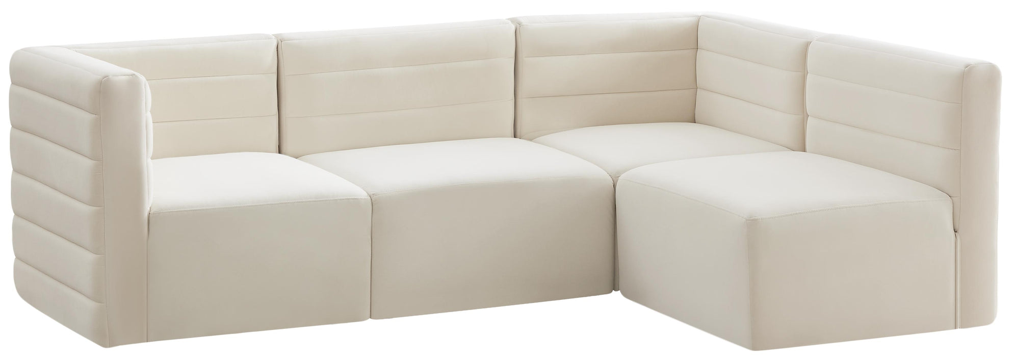 Quincy Cream Velvet Modular Sectional image