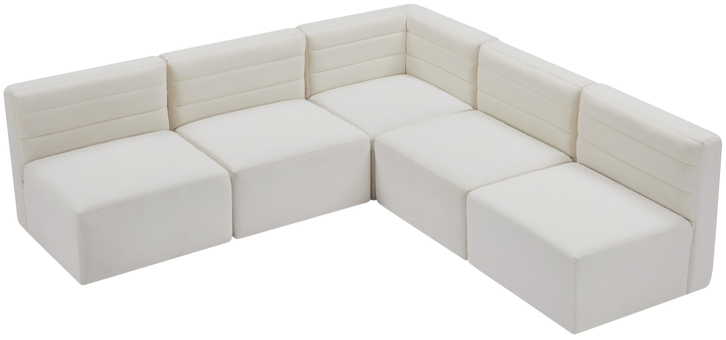 Quincy Cream Velvet Modular Sectional