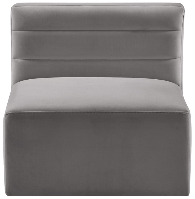 Quincy Grey Velvet Modular Armless Chair