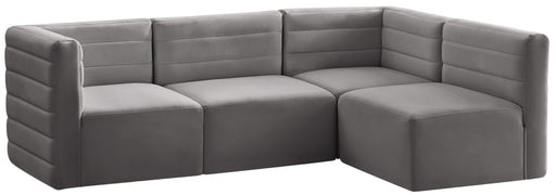 Quincy Grey Velvet Modular Sectional image