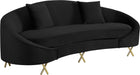 Serpentine Black Velvet Sofa image