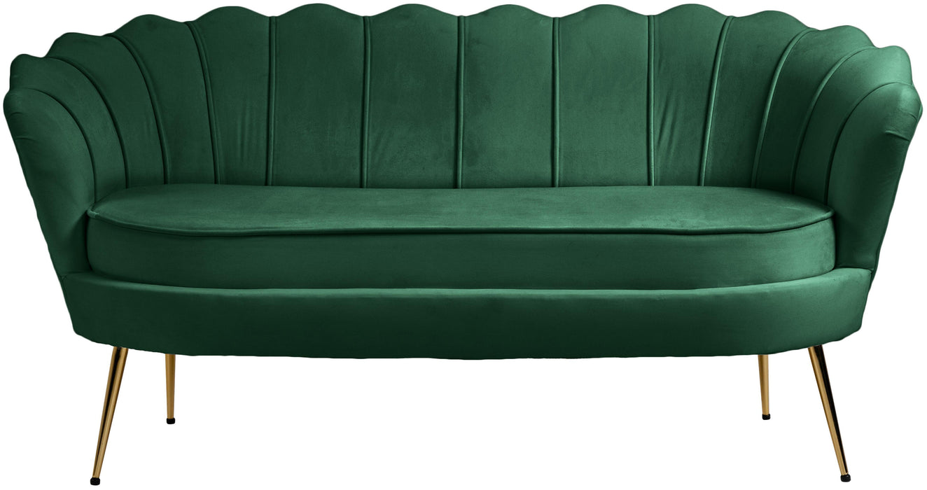 Gardenia Green Velvet Loveseat