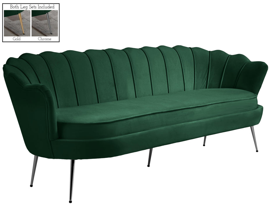 Gardenia Green Velvet Sofa