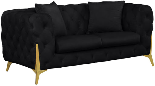 Kingdom Black Velvet Loveseat image