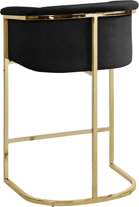 Donatella Black Velvet Stool