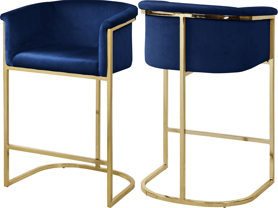 Donatella Navy Velvet Stool image