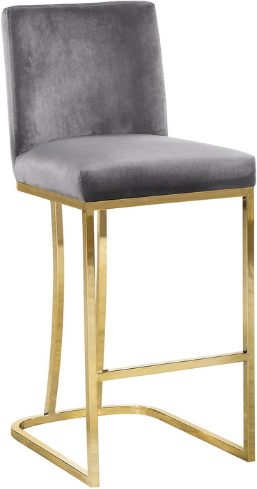 Heidi Grey Velvet Stool