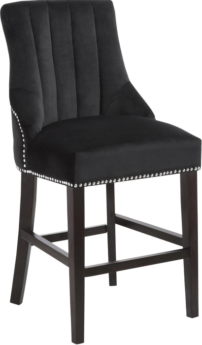 Oxford Black Velvet Stool