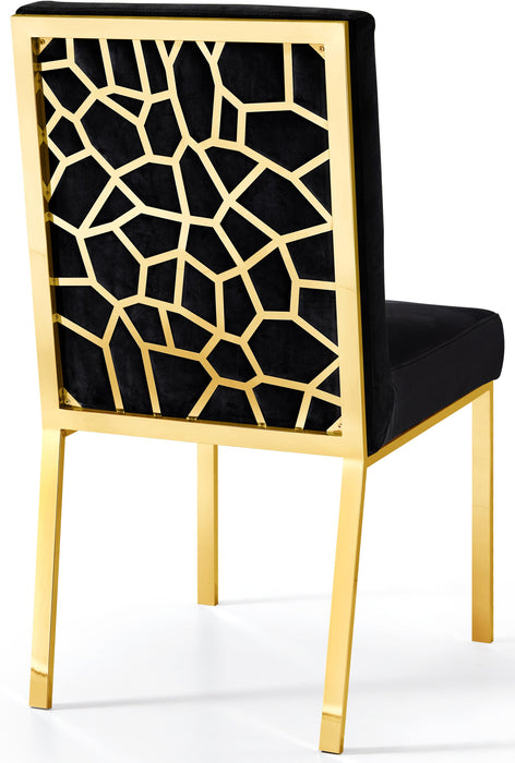 Opal Black Velvet Dining Chair