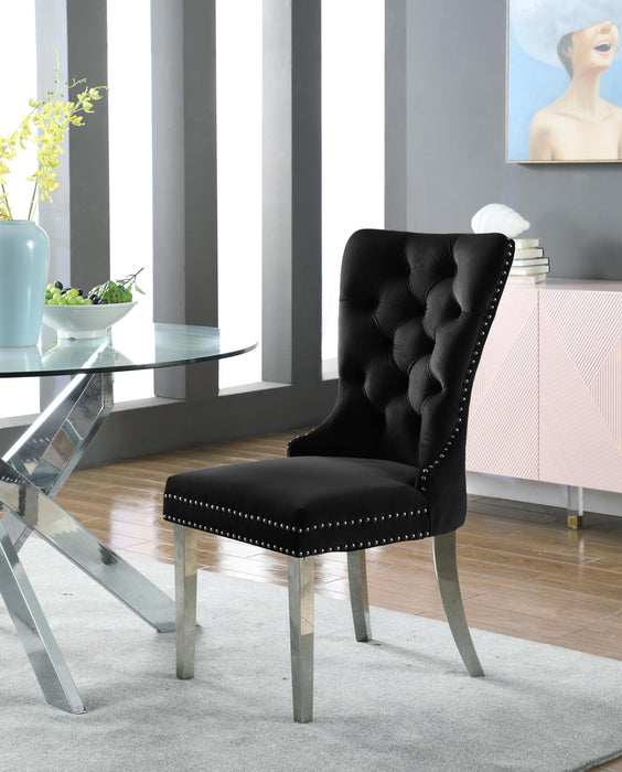 Carmen Black Velvet Dining Chair