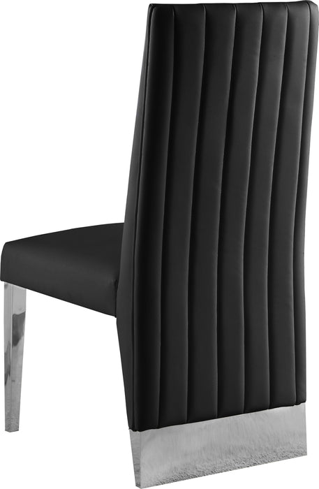 Porsha Black Faux Leather Dining Chair