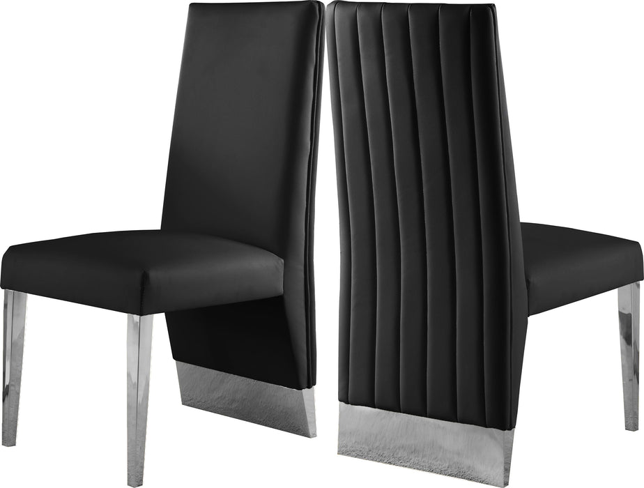 Porsha Black Faux Leather Dining Chair