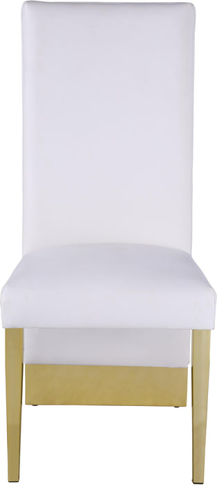 Porsha White Faux Leather Dining Chair