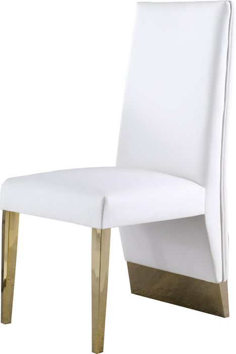 Porsha White Faux Leather Dining Chair